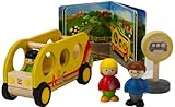 Hape School Bus Buddies Wooden Figure Set with Book