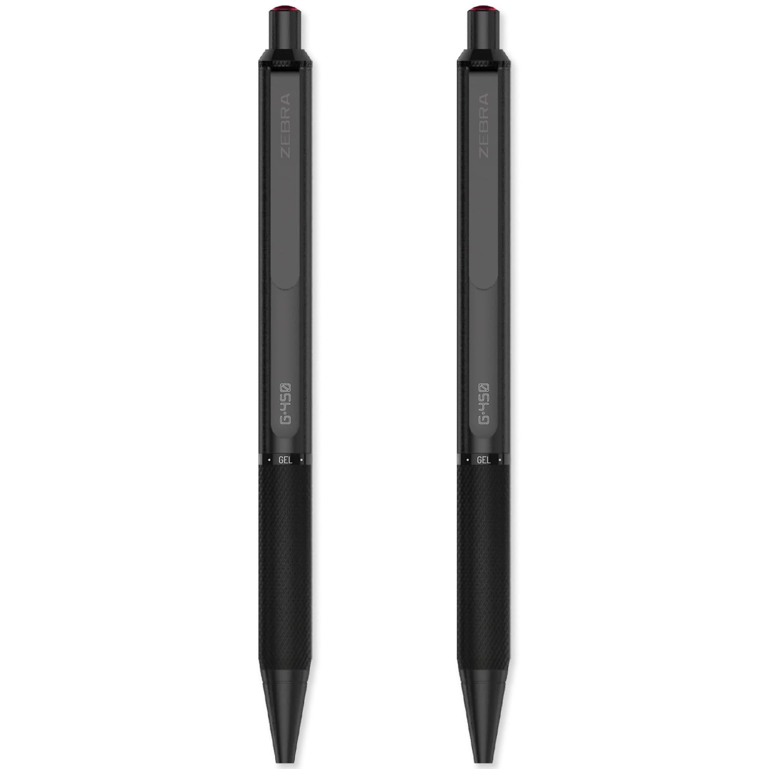 Zebra Pen G-450 Rapid Dry Gel Ink Retractable Rollerball Pen - Premium Black Brass Barrel - Pack of 2