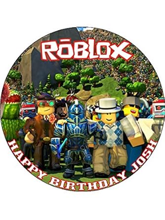 Roblox 7 5 Round Personalised Birthday Cake Topper D2 Icing - roblox 7 5 round personalised birthday cake topper d2 icing amazon co uk grocery