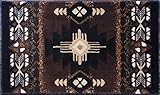 South West Native American Door Mat Area Rug Design C318 Chocolate (24 Inch X 40 Inch)