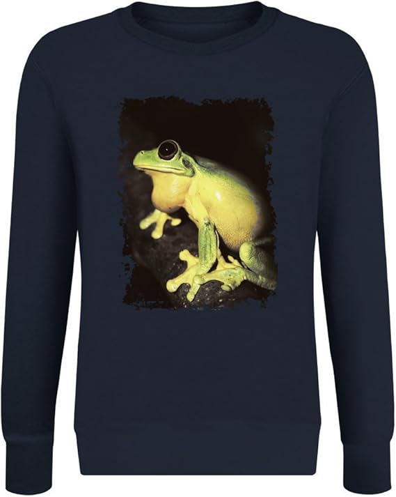 Green Yellow Frog SweaterJumper for Men & Women Soft Cotton