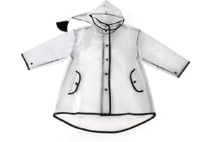 BEACON PET Clear Raincoat for Kids Girls Boys Poncho Rain Coats Quicksand Hood Lightweight