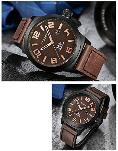 CURREN Reloj Masculino Relojes Casual de Moda Hombres Top Brand Reloj Relojes de Pulsera de Cuero Marrón Fashin - Imagen 5