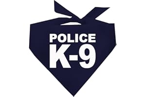 TEES & TAILS Police K-9 Costume Halloween Dog Bandana (Navy, OS 93)