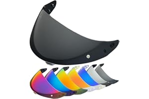 YMTSGEQ HJ-17 Helmet Visor Replacement.C90 Helmet Face Shield UV Protection Compatible with HJC C90, C91, C91N,CL-MAX 2, IS-MAX BT, SY-MAX 3, IS-MAX 2, CL-MAX 3 (Deep Black-Day Use Only)