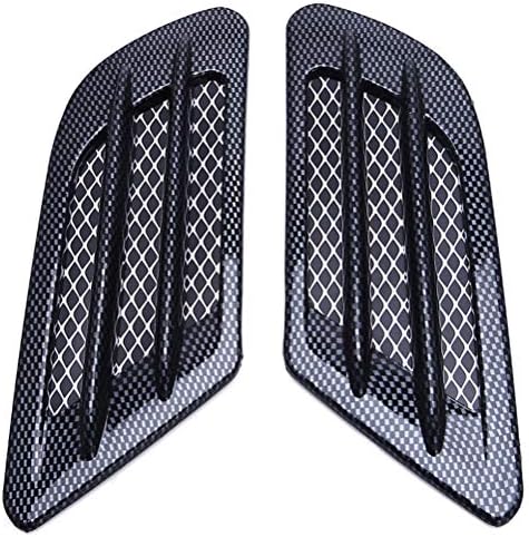 MONLAIEYLIU 1 Pair Carbon Fibre Car Side Vent Air Flow Fender Intake Grille Duct Decoration Sticker