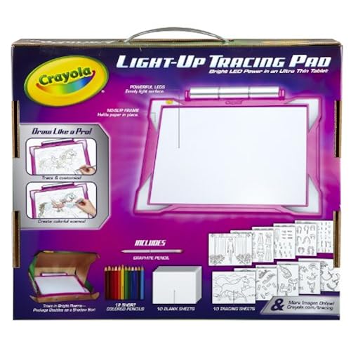 Crayola Light-up Tracing Pad - Pink, Coloring Board for Kids, Gift, Toys for Girls, Ages 6, 7, 8, 9, 10 Arts, Crafts & Sewing, Painting, Drawing & Art Supplies, Drawing, Light Boxes