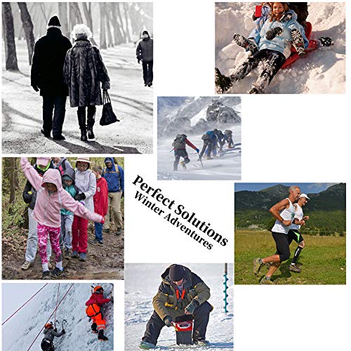 Crampons Traction Cleats Ice Cleats Snow Grips Grippers Anti Slip Stainless Steel Microspikes with 19 Spikes 1 Free Pouch for Men Women Boots Shoes Hiking Backpacking Mountaineering