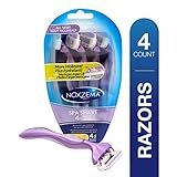 Noxzema Spa Shave 4-Blade Shavers; Women’s Purple Disposable Razors Feature Moisture Strip with Moroccan Argan Oil and Quad-Blade Design for Ultra Smoothness; Pivoting Head Flexes to Adjust to Curves