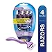 Noxzema Spa Shave 4-Blade Shavers; Women’s Purple Disposable Razors Feature Moisture Strip with Moroccan Argan Oil and Quad-Blade Design for Ultra Smoothness; Pivoting Head Flexes to Adjust to Curves