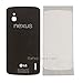 LG Google Nexus 4 E960 Back Door Battery Cover Glass Only Black Color Replacement Part