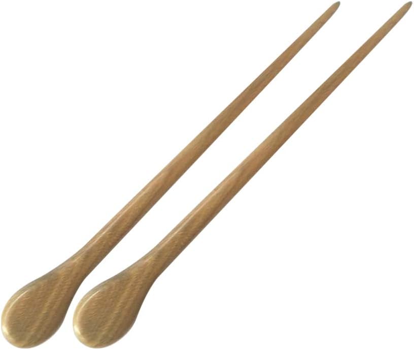 Minkissy Wood Hair Sticks, 2pcs Natural Sandalwood Hair Sticks Chinese Chopsticks Japanese Hair Pin for Women Girls - Image 4