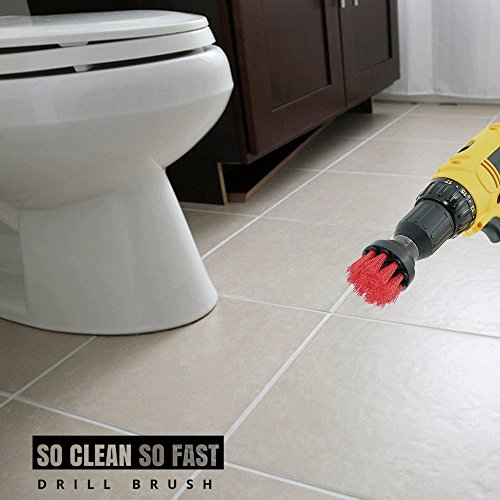 Ultimate Drill Scrub Kit Clean 5X Faster Remove Hard Water Stain, Soap Scum on Grout, Corner