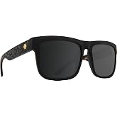 Spy Optic Discord, Square Sunglasses, Color and Contrast Enhancing Lenses, Matte Black Leopard - HD Plus Gray Green with Silver Light Spectra Mirror Lenses