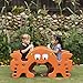 ECR4Kids Picnic Table and See Saw for Kids, 2-in-1 Pic-n-Rock, Indoor/Outdoor Play Structure, Multicolor (ELR-040A),Orange/Green