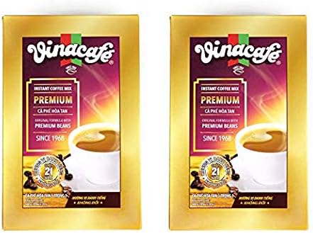 Vinacafe Premium Arabica and Robusta 3 in 1 Instant Coffee Mix 5 boxes (100 sachets total)
