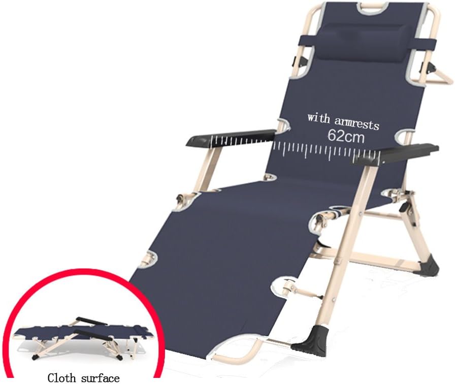 SunLoungers FEIFEI Lounge Chair Folding Chair Sun Chair Lunch Break Office Chair Balcony Indoor Outdoor Chair Collapsible (Color : Gray)