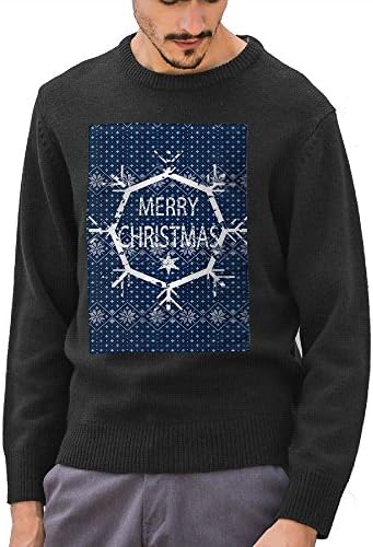 ORINEA Merry Christmas Snow Cotton Sweaters Men's Round Collar Fashion Casual Knitted Pullover Sweater Printing