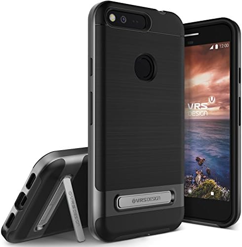 Google Pixel XL Case, VRS Design [High Pro Shield Series] Brushed Military Grade Protection with Metal Kickstand for Google Pixel XL 2016 - Satin Silver