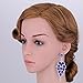 Leaf Laminated Blue Wedding Dangle Earrings for Women or Bridesmaids Bling Earring, Austrain Crystal Earrings For Girl or Bride M&M Jewelry (Blue) minmin