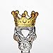 Skull Crown Glass Herb Holder Smoking Bowl (14mm Male Clear Yellow Crown)