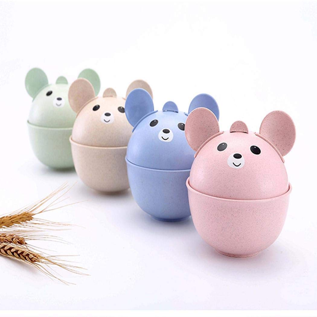 evelove Kids Cute Bowl Cover Spoon Fork Set Tableware Children Training Utensil Utensils