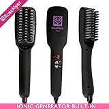 RoseMyst Hair Straightener Brush with FREE Heat Resistant Glove ,Hair Straightening Brush (450℉/230℃, Adjustable Temperature, Auto Lock, 30-min Timer, Anti-Scald)