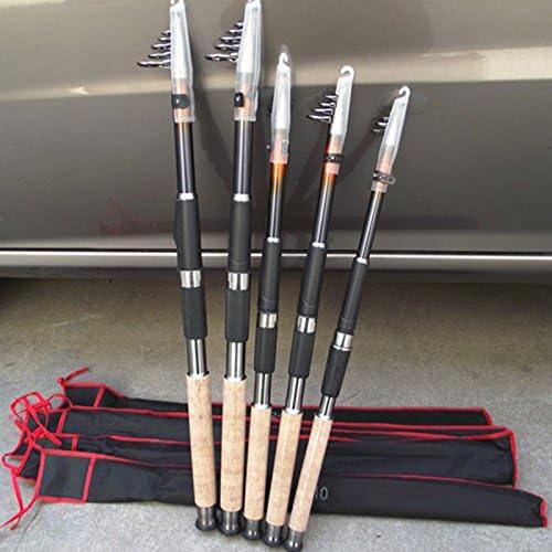 LanLan Portable Pocket Fishing Rods Carbon Fiber Carbon Fiber Spinning Telescopic Fishing Poles for Boat Saltwater Freshwater Fishing