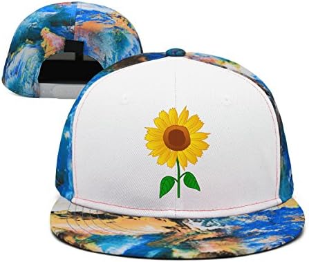 JJIMM Sunflower Blooms Blossom Flat Bill Trucker Mesh Hat Baseball Cap Snapback