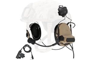 Hearangel Tactical Headset with ARC Rail Adapter Hearing Protection with Gel Ear Pads for Airsoft Sports