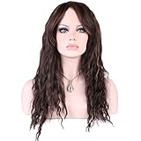 KeeWig Synthetic Long Shaggy Curly Wig Medium Dark Brown Frosted Honey Blonde ROSE #FS4/27