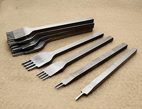 1 Set Leather Craft Tools Hole Punches Stitching Punch 1+2+4+6 prong 4mm New