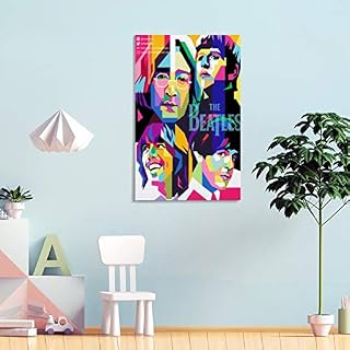 Beatles Art Poster sur toile et décoration murale Motif Beatles 50 x 75 cm - Les Beatles, Paul McCartney, John Lennon, RIngo Starr, George Harrison Beatles Art Poster sur toile et décoration murale Motif Beatles 50 x 75 cm – Image 4