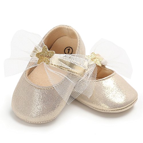 Fire Frog Baby Girls Mary Jane Shoes Stars Bow Wedding Princess Dress Costume Infant Toddlers Prewalker