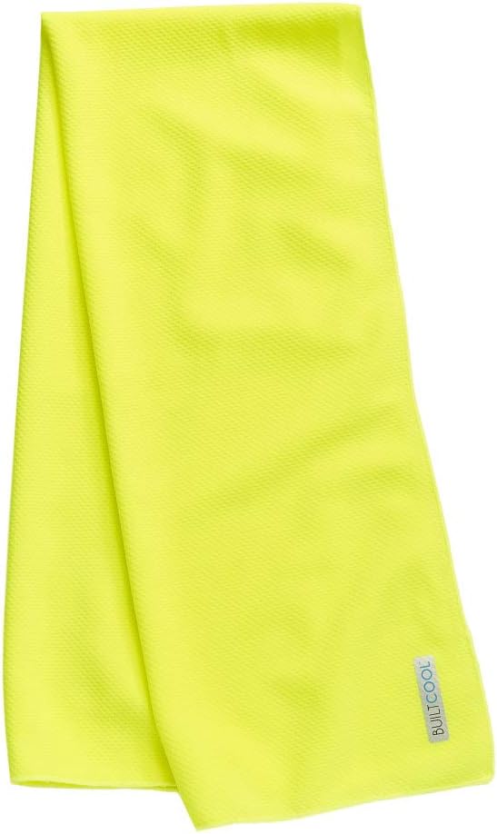 BUILTCOOLAdult Cooling Towel - Men & Women Chilly, Lightweight, Soft, Neck and Face Cooling Towel for Sport, Camping, Hunting, One Size, Hi Vis Safety Yellow, 1 Pack
