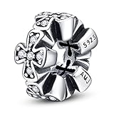 AMATOLOVE Charms Spacers 925 Sterling Silver Cross for Snake Bracelet Religion Mothers Day Jewelry from Daughter Son