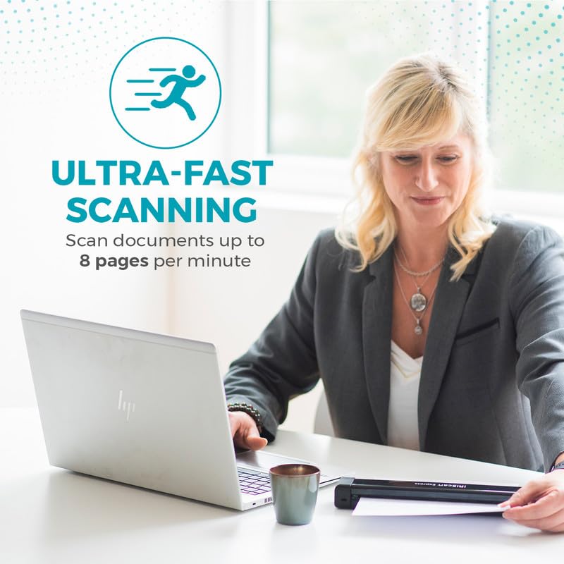 IRIScan Express v4 8PPM Portable Document Scanner - Simplex: Scan Directly to PDF, Word, Excel and Bus. Cards to Outlook. Receipt Scanner for Computers with USB Connectivity (Windows Only)