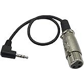 MMNNE 1Feet Right Angled 3.5mm (1/8 Inch) TRS to XLR Male to Female Microphone Cable Mic Cord