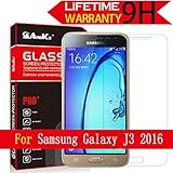 Galaxy J3 Glass Screen Protector, Amp Prime, Express Prime ,(2016) AnoKe[Lifetime Warranty](0.3mm 9H 2.5D) Best Tempered Glass Screen Protector Film Shield Guard For Samsung Galaxy J3 2016,Glass