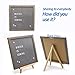 Gray Letter Board 12x12 Word Board with Stand, 290 White Plastic Letters, Nail File & Letter Bag, Perfect Mothers Gift by Muga