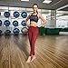 Chikool Workout Pants for Women High Waist Mesh Yoga Leggings Inner/Out Pocket Red
