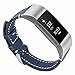 ESeekGo Compatible with Fitbit Charge 2 Leather Band, Genuine Leather Replacement Smart Fitness Watch Wristband Strap Compatible with Fitbit Charge 2 for Women Men (No Tracker)