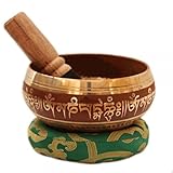 Bol chantant tibétain, méditation en cuivre et argent, décor de méditation, 4 pouces