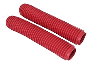 YSMOTO Universal Motorcycle Front Fork Boots Shock Universal Absorber Covers Protector Rubber Dust Gator Guard Gaiters For Most Dirt Bike, Red