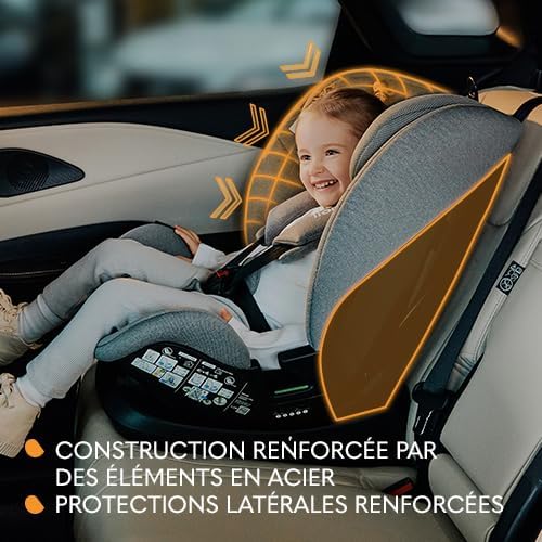 LAVENDER I-SIZE Siège Auto Enfants de 76 à 150 cm Conforme à la Norme R129 i-Size, Montage Face à la Route ISOFIX Ceinture TT, Réglage de l'Appui-tête et du Dossier Insert réducteur (Black)