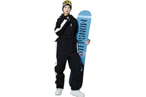 ALSOGO Women One Pieces Ski Suits Jumpsuits Waterproof Insulated Snowsuit Overalls with Detachable Belt for Snow Sport