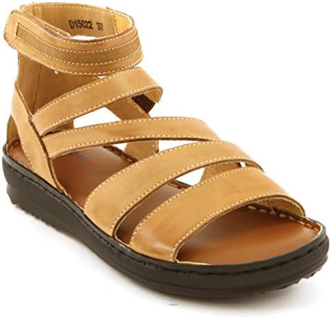 Comfortiya Women's Nicole Tan Leather Casual Slingback Sandal Size 37 M EU / 5.5-6 B(M) US