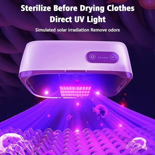 Portable Clothes Dryer, Mini Laundry Dryers 20min-2H Quickly Drying, Mini Dryer Machine with 1-8H Timing Function Equipped, with Hook, Dry Bag, Low Noise, for Apartment, Dorm, RV, Light Clothes