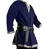 Gafeng Mens Medieval Costume Renaissance Pirate Halloween Viking Tunic Knight Cosplay Warrior LARP Shirts