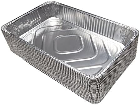 Premium Quality Aluminum Foil Table Steamer Pan By Aluminaide - Durable Deep Multi-Purpose Disposable Containers - Pack Of 75 Pieces - Full Size 21'' x 13'' x 2.5''